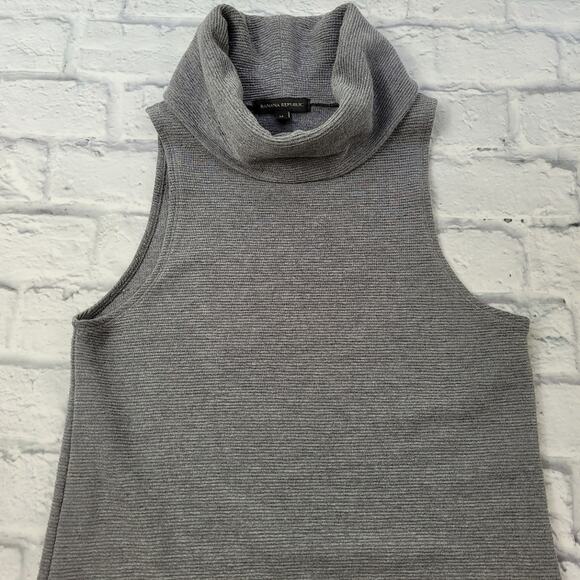 Banana Republic Gray Cowl Neck Sleeveless Knit Dress size Medium - Picture 3 of 15